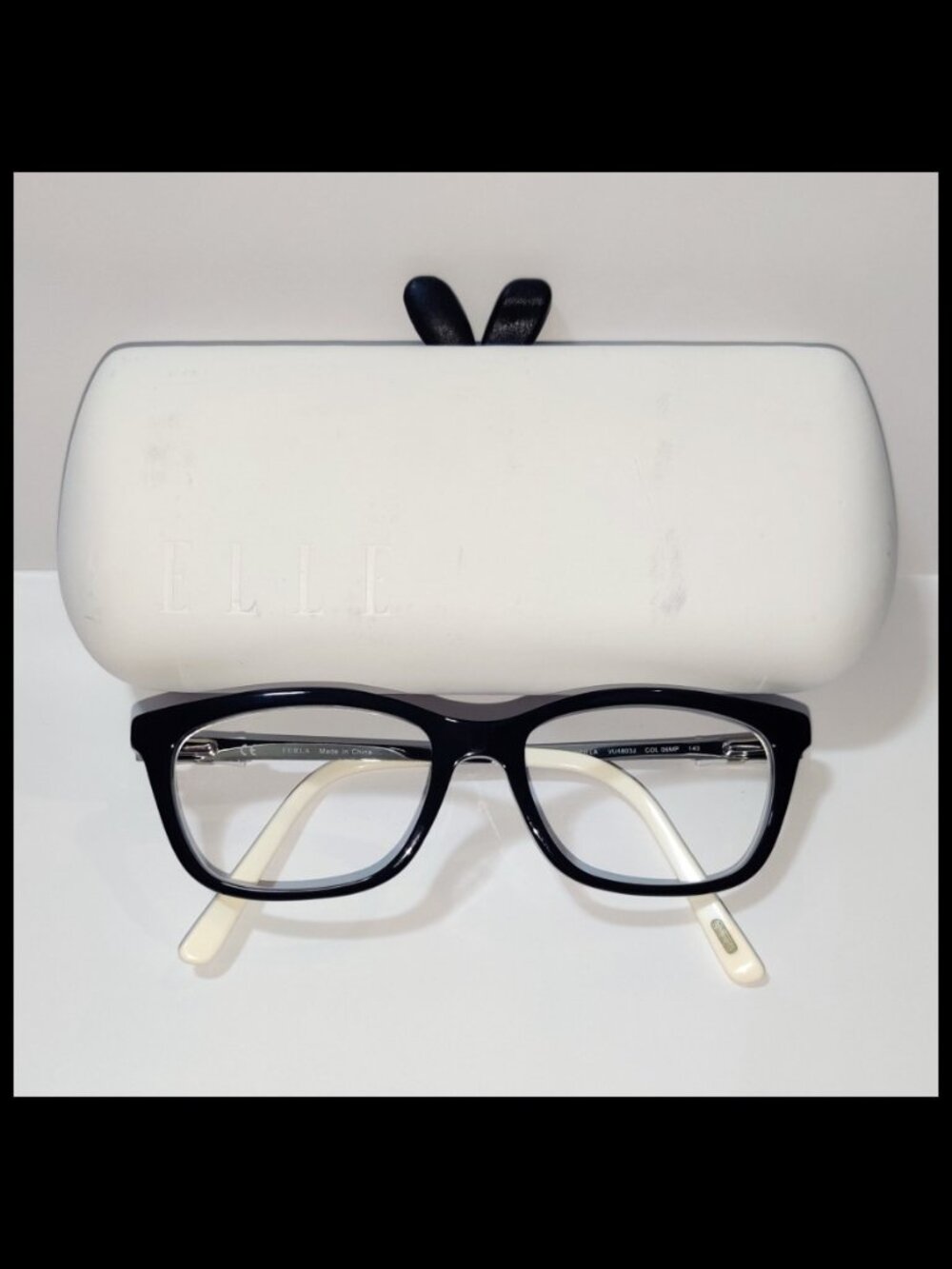 Furla Scilla Eyeglasses Bow Detail Black/White FRAMES ONLY 50-16-140 w/Elle Case